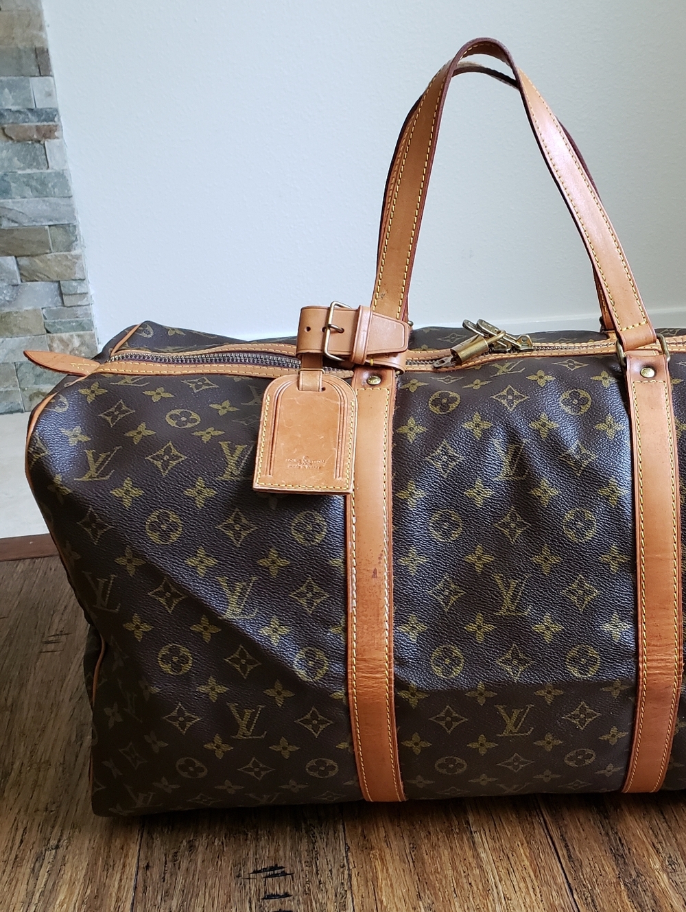 💖100% Authentic Vintage LOUIS VUITTON Monogram Sac Souple 55 *FREE Tag/Lock/Key - Picture 15 of 16